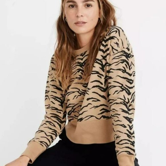 Madewell Tiger Striped Sweatshirt Sweater XS - Picture 2 of 6